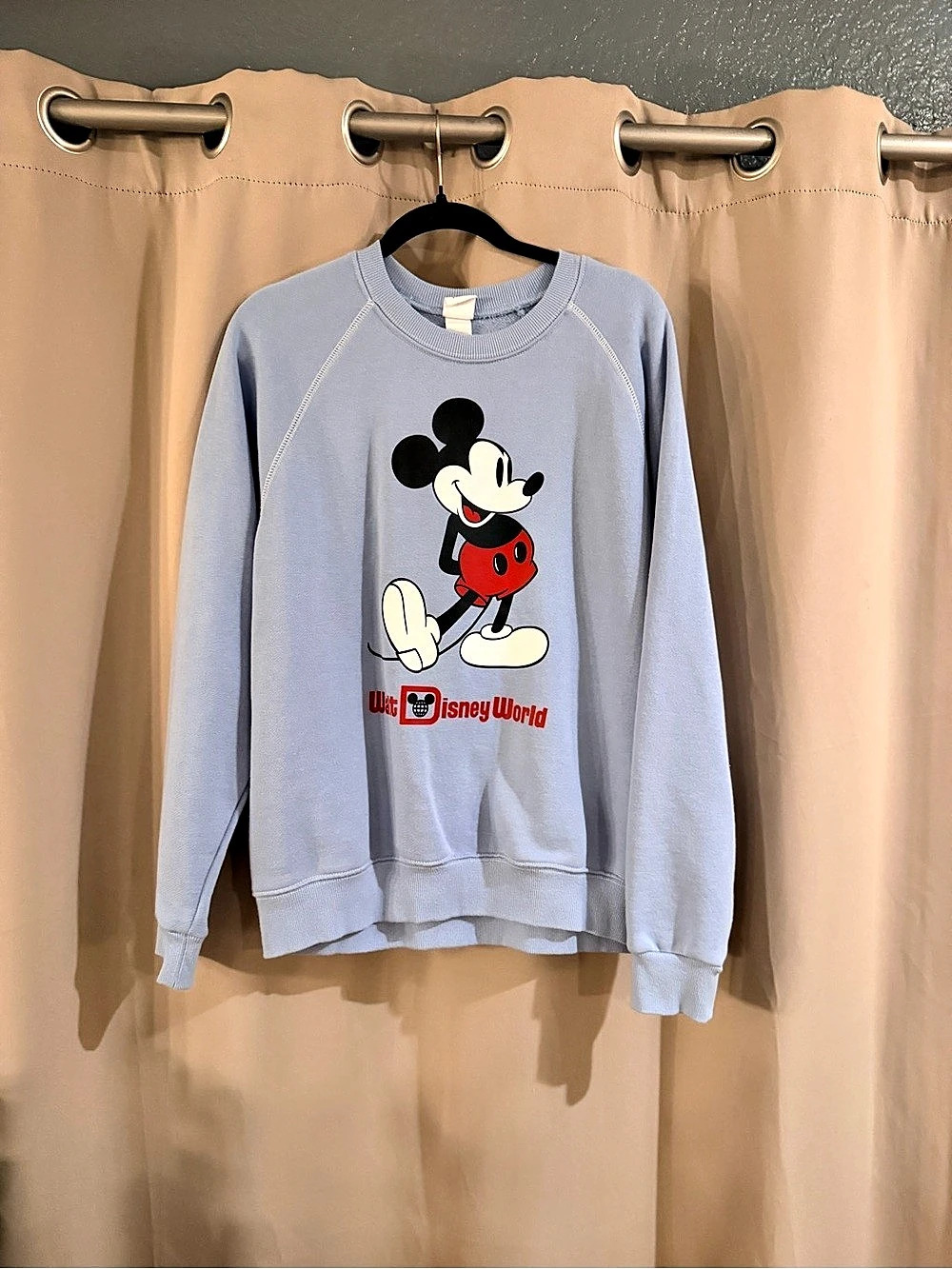 Disney Walt Disney World Standing Mickey Mouse Light Blue Sweatshirt Walt World